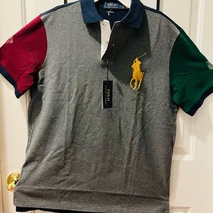 POLO RALPH LAUREN 
Big Pony Color-Blocked Mesh Polo Shirt